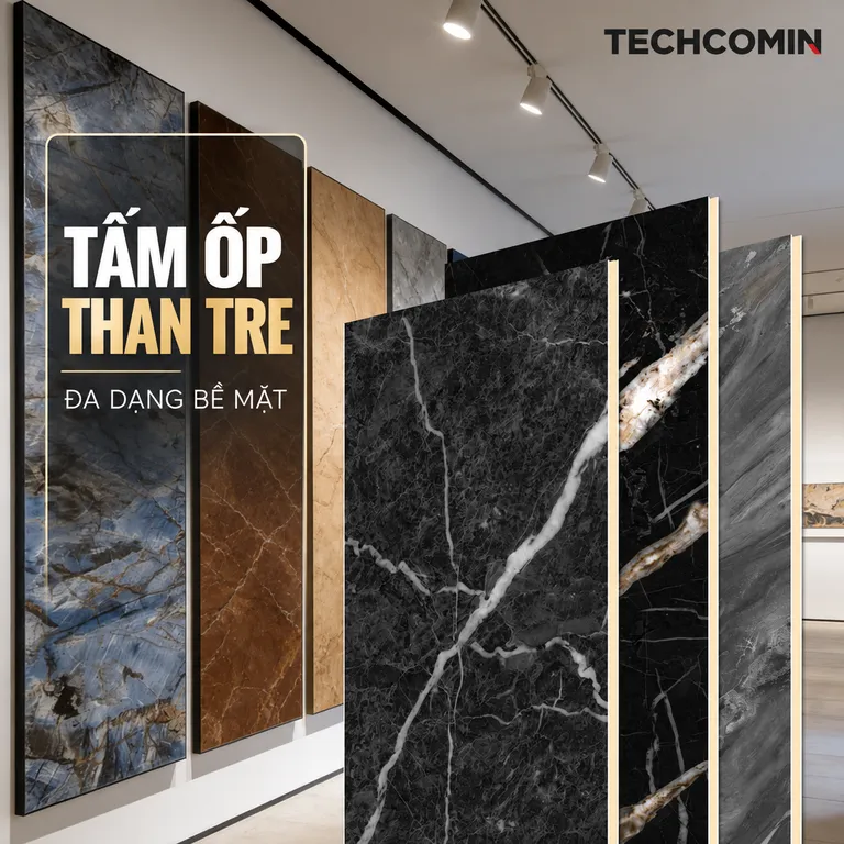 Tấm ốp than tre bề mặt vân gỗ
