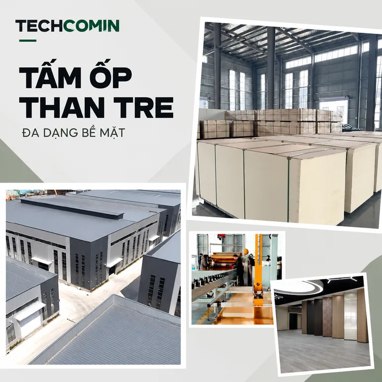 Tấm ốp than tre bề mặt vân gỗ