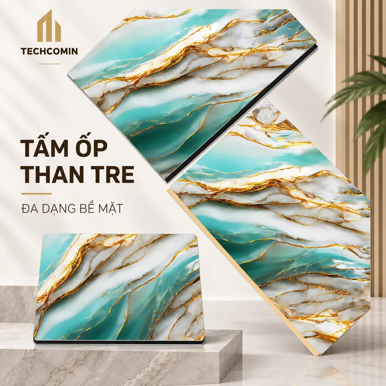 Tấm ốp than tre bề mặt vân gỗ