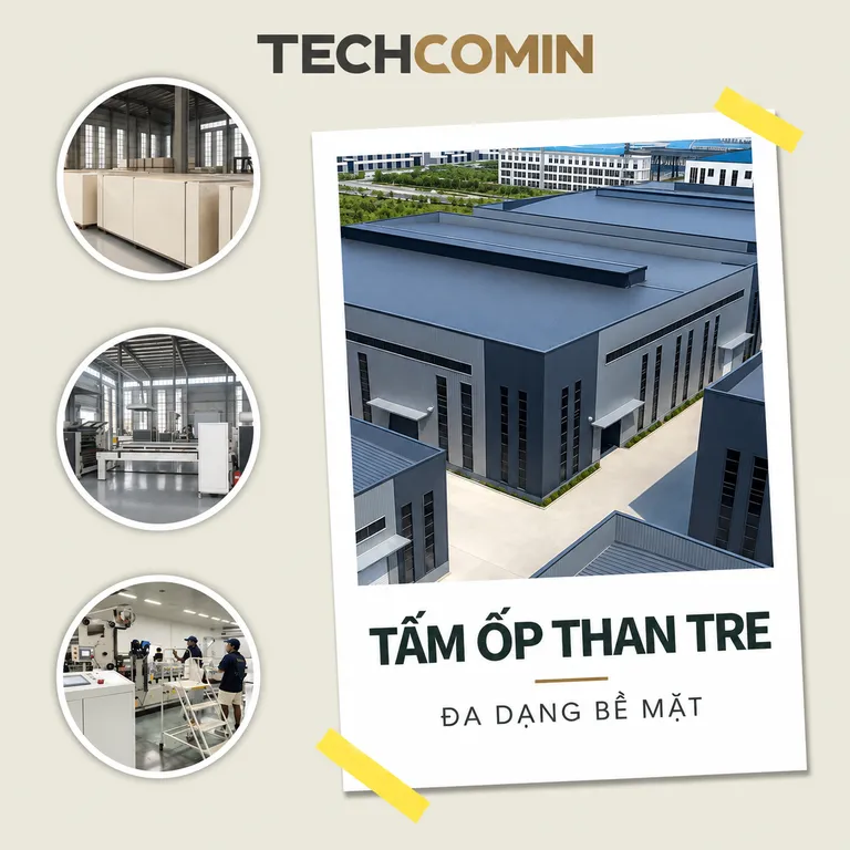 Tấm ốp than tre bề mặt vân gỗ