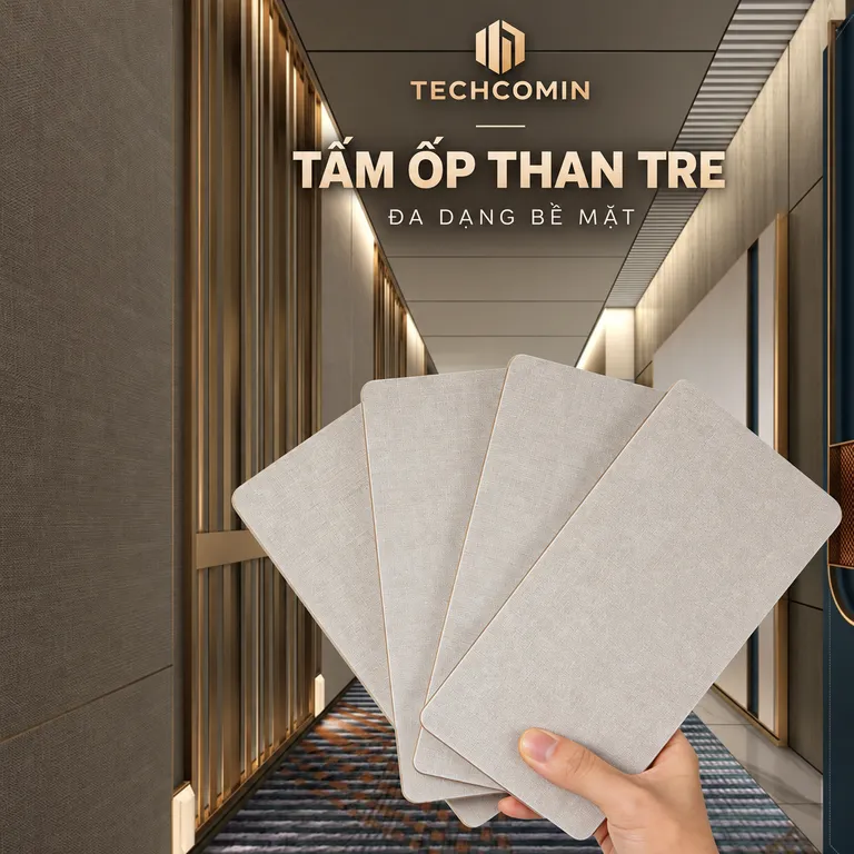 Tấm ốp than tre bề mặt vân gỗ