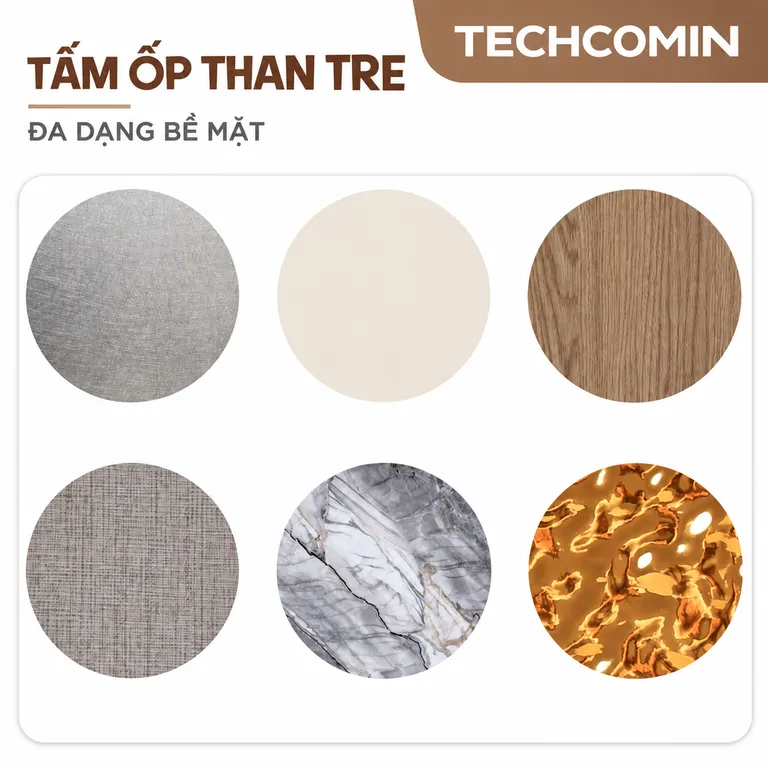 Tấm ốp than tre bề mặt vân gỗ