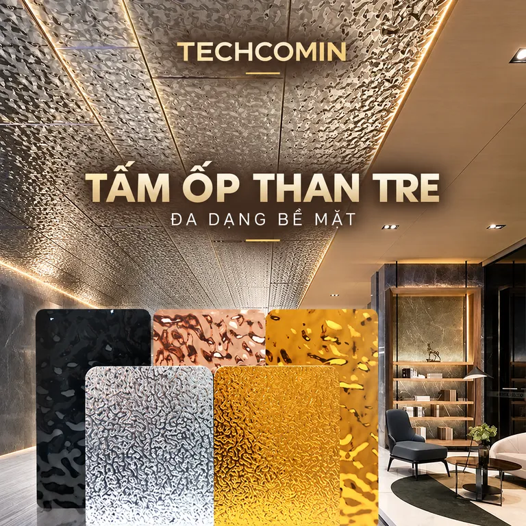 Tấm ốp than tre bề mặt vân gỗ