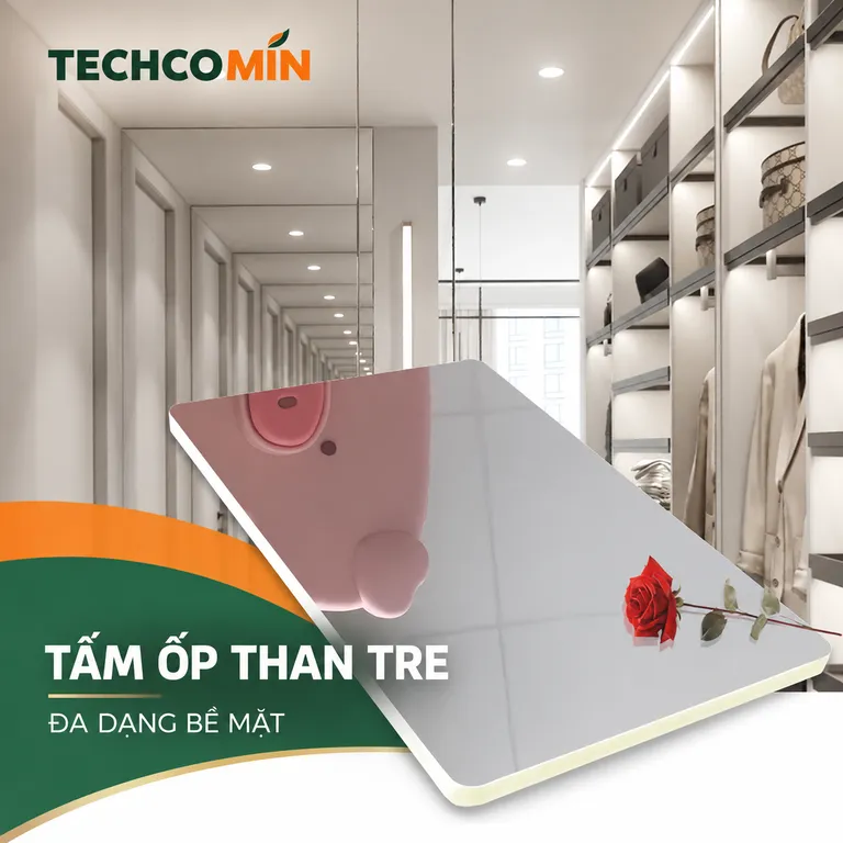 Tấm ốp than tre bề mặt vân gỗ