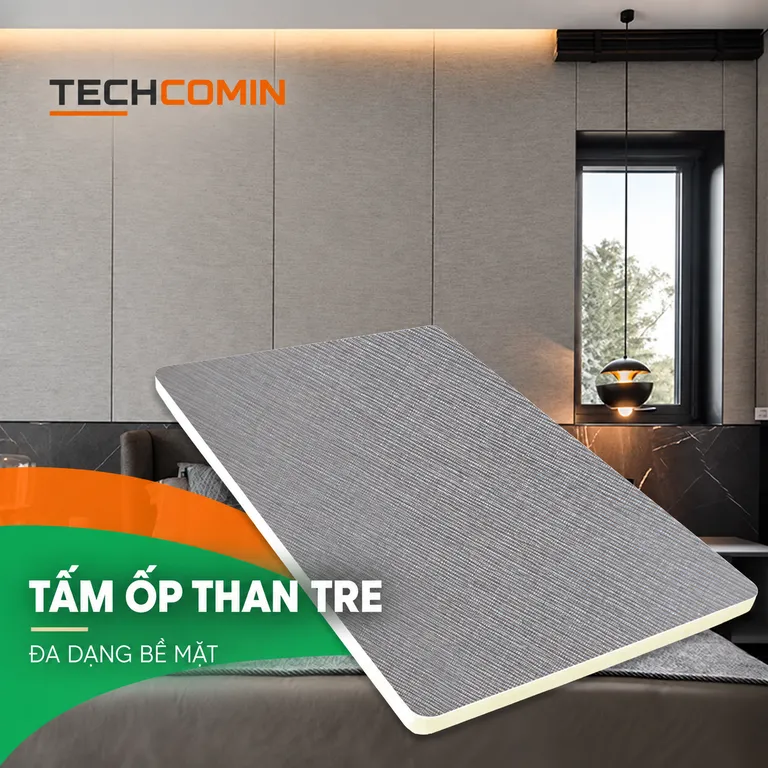 Tấm ốp than tre bề mặt vân gỗ