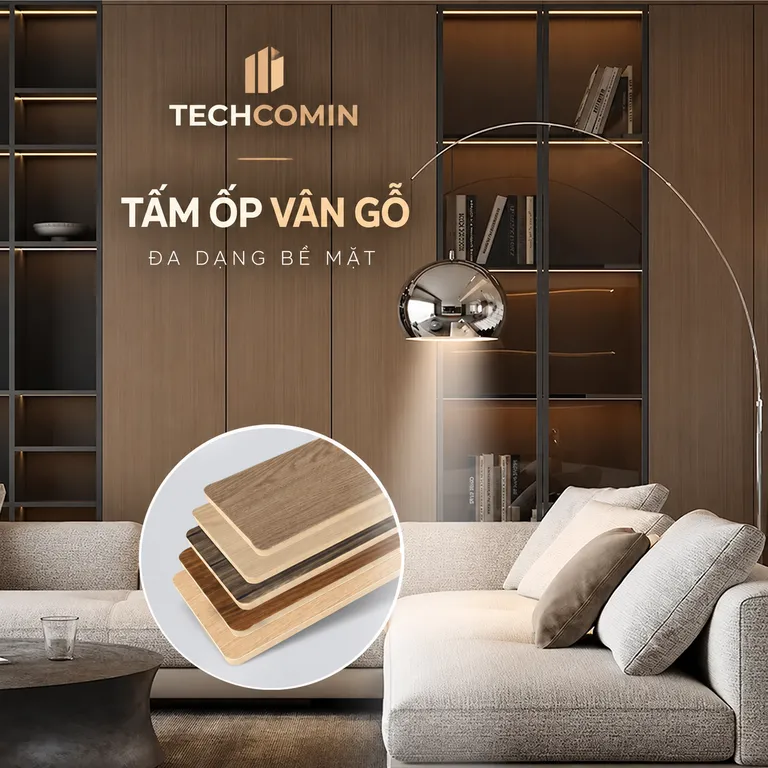 Tấm ốp than tre bề mặt vân gỗ