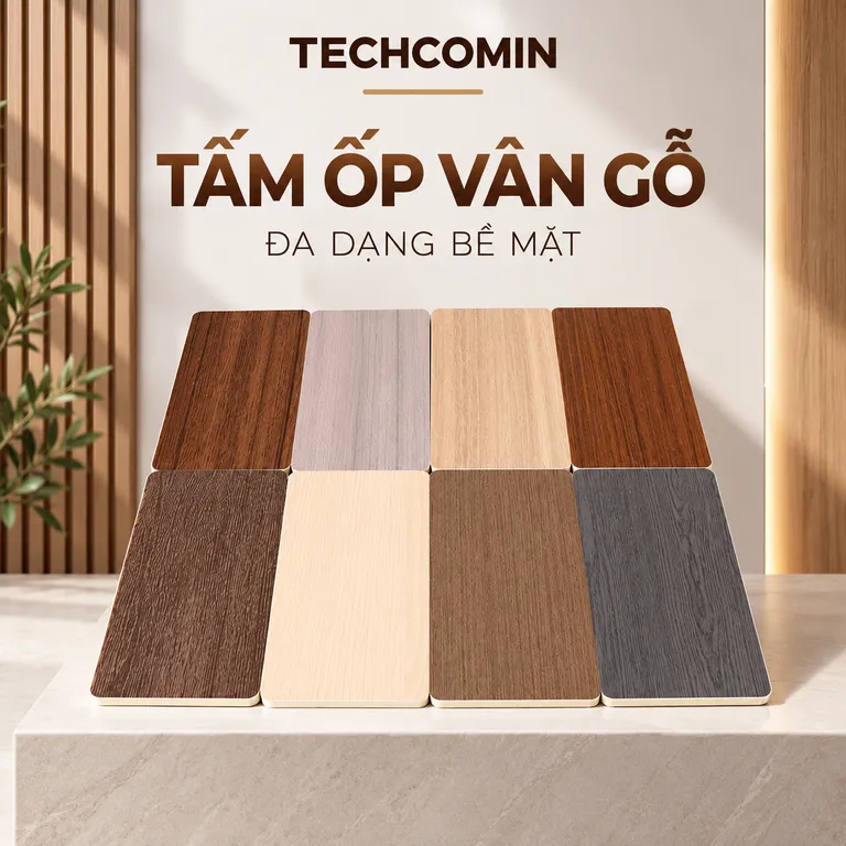 Tấm ốp than tre bề mặt vân gỗ