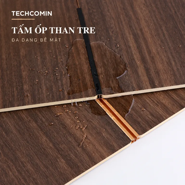 Tấm ốp than tre bề mặt vân gỗ
