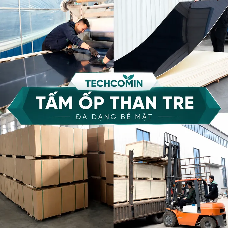 Tấm ốp than tre bề mặt vân gỗ
