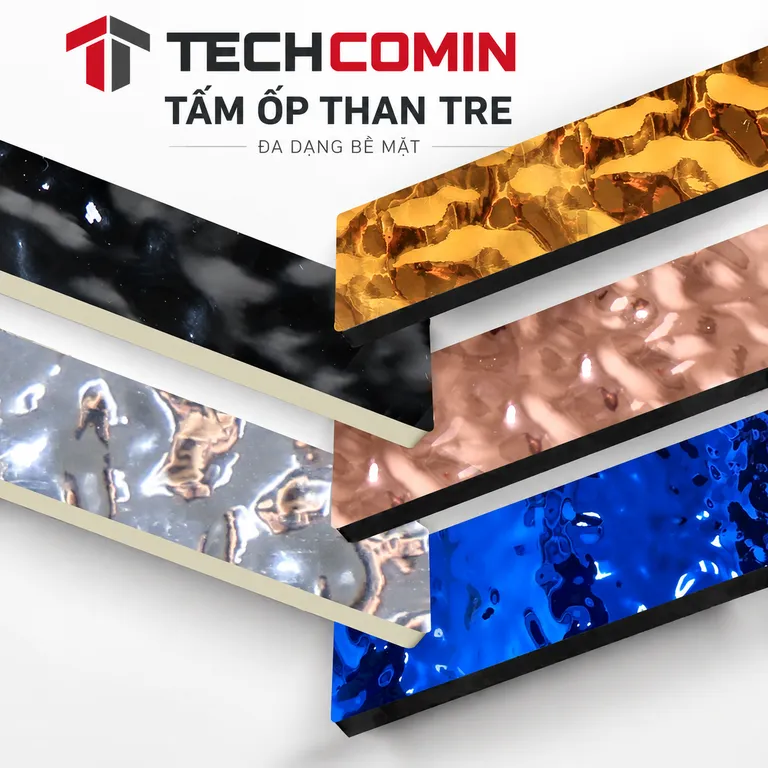 Tấm ốp than tre bề mặt vân gỗ