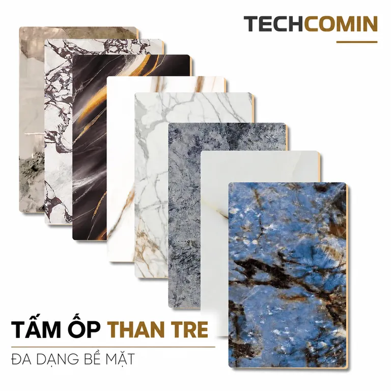 Tấm ốp than tre bề mặt vân gỗ