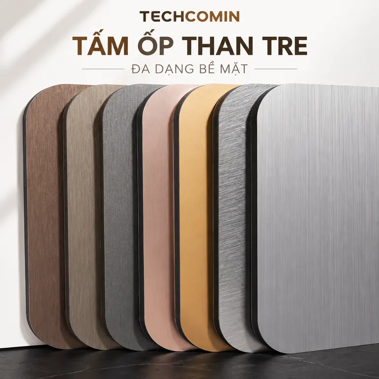 Tấm ốp than tre bề mặt vân gỗ