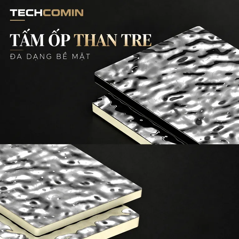 Tấm ốp than tre bề mặt vân gỗ