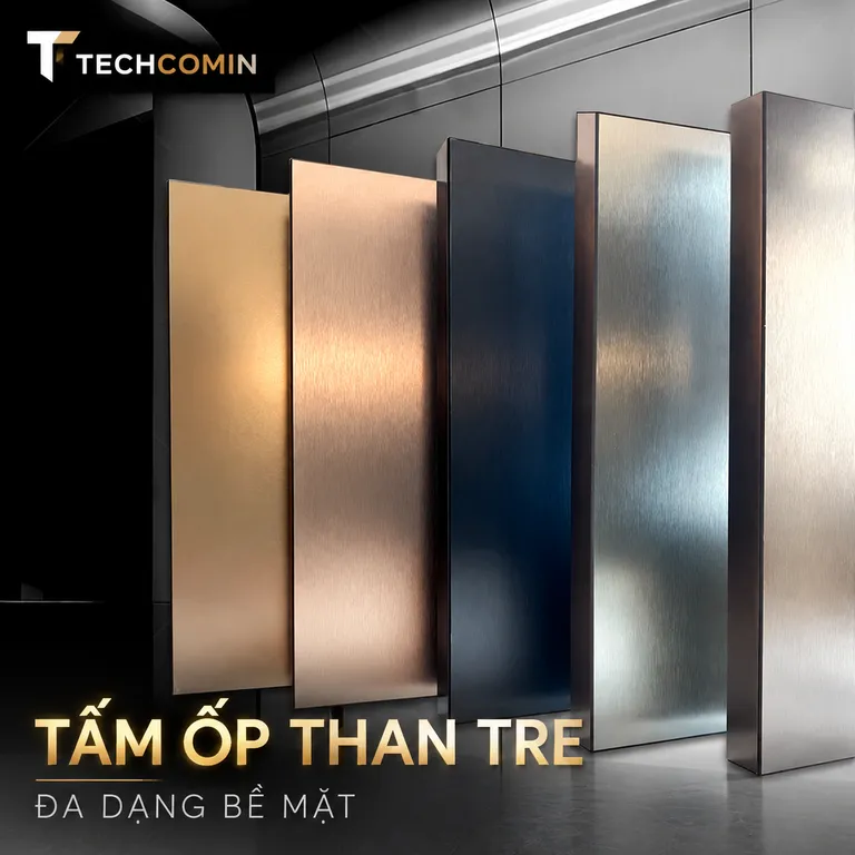 Tấm ốp than tre bề mặt vân gỗ