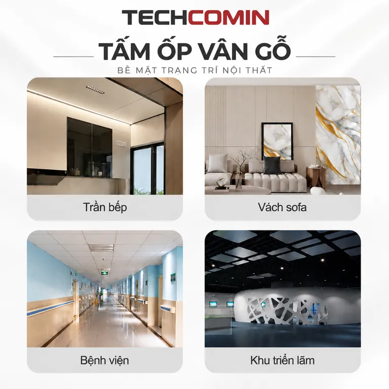 Tấm ốp trang trí nội thất bề mặt vân gỗ