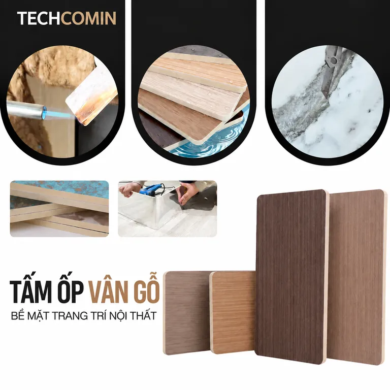 Tấm ốp trang trí nội thất bề mặt vân gỗ